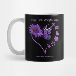 Courage. Faith. Strength. Hope Alzheimer Awareness Gift Mug